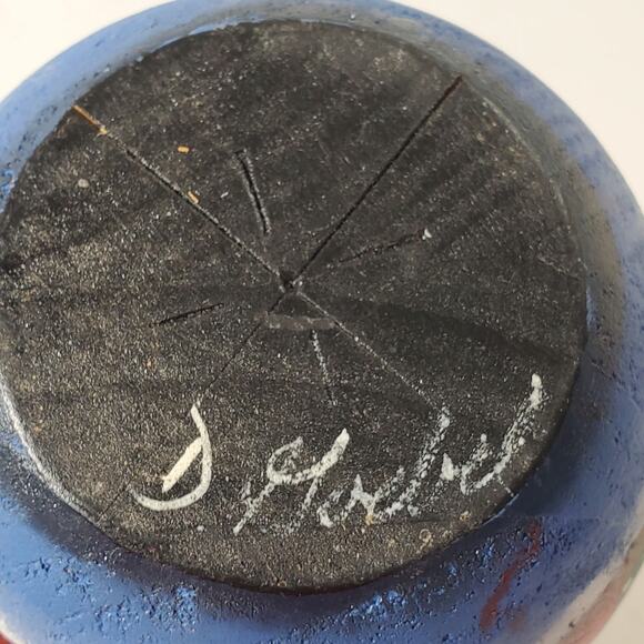 Vintage Hand Painted Santa Claus Roly Poly Wood Figurine Signed - Picture 5 of 7